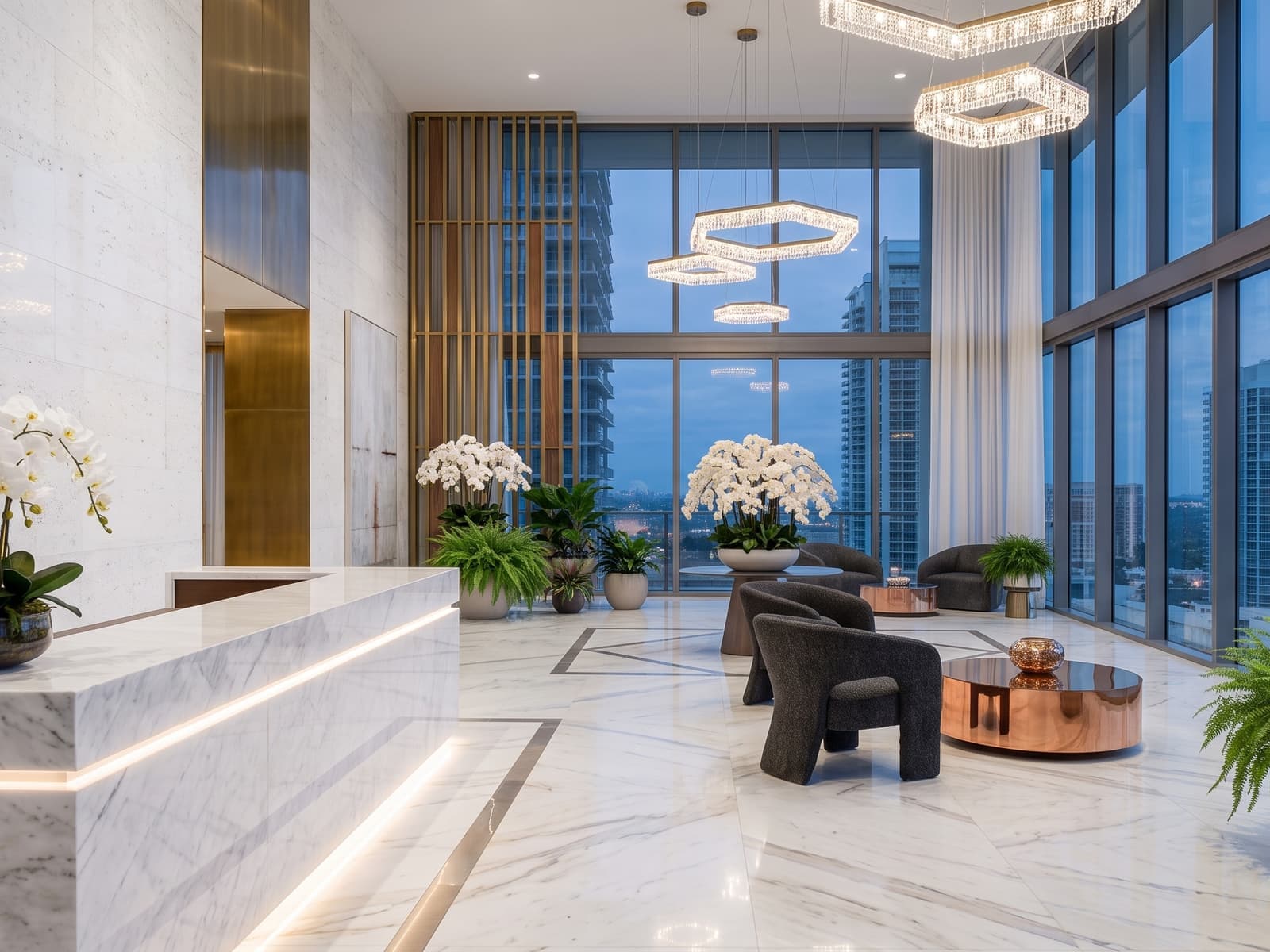 Pristine office lobby