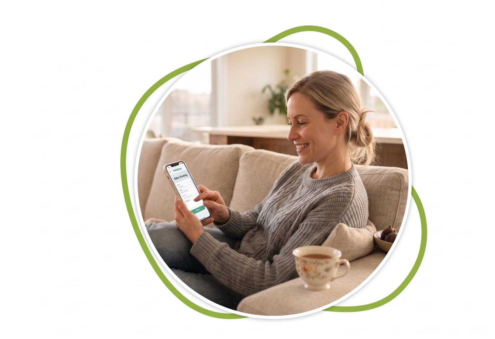 A Vancouver customer booking a MaidEX clean on a laptop from her couch